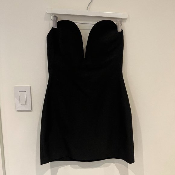*NWT* Zara Limited Edition Black Sweetheart Mini Dress Small - Picture 2 of 3